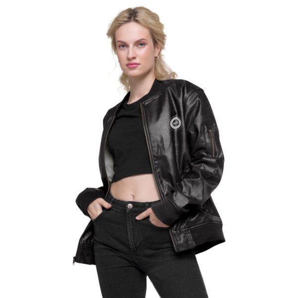 Leather Bomber Jacket - Image 2