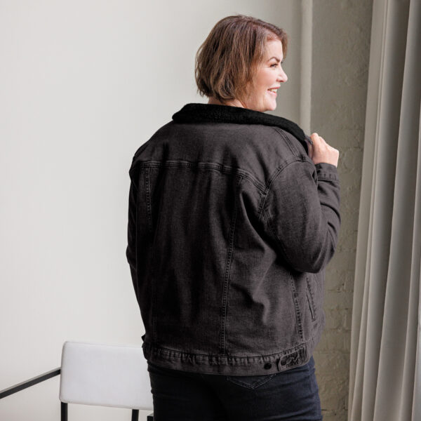 Unisex denim sherpa jacket - Image 3